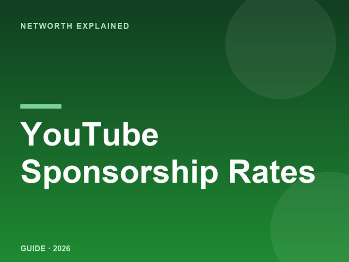 YouTube sponsorship rates by niche